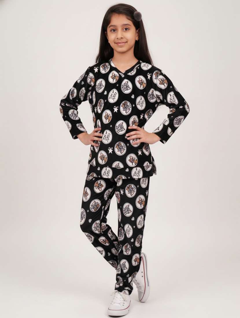 girls printed nightwear pyjama set - 22307556 -  Standard Image - 1