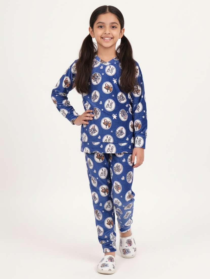 girls printed nightwear pyjama set - 22307557 -  Standard Image - 1