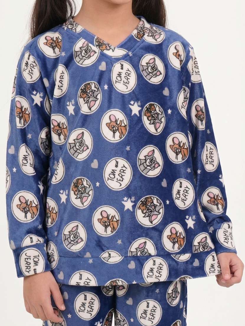 girls printed nightwear pyjama set - 22307557 -  Standard Image - 4