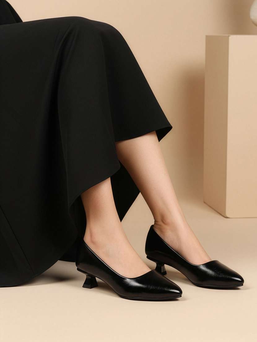 women black solid slip on pump - 22307584 -  Standard Image - 1