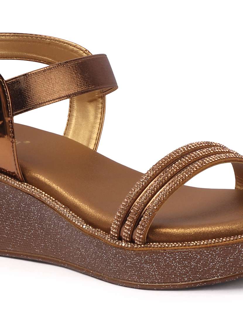 women embellished slip on platform wedge - 22307613 -  Standard Image - 4