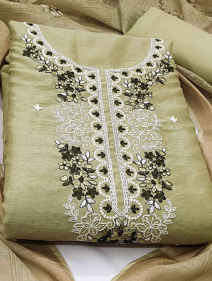 women solid with work unstitched suit set - 22307632 -  Standard Image - 1