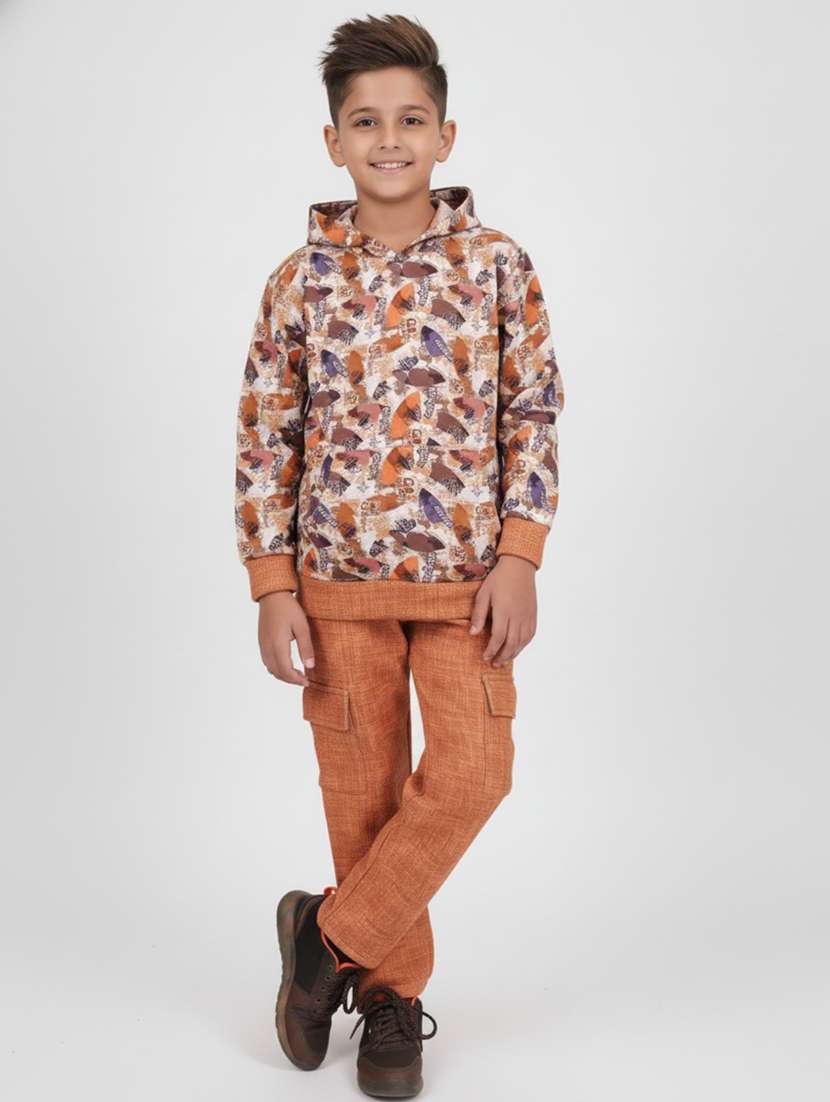 boys printed hoodie and cargo co-ord set - 22307642 -  Standard Image - 1