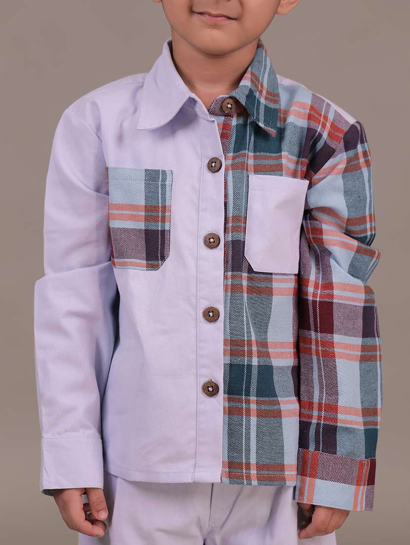 boys checkered shirt and trouser co-ord set - 22307644 -  Standard Image - 4