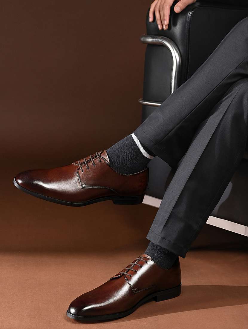men brown lace-up derby - 22307665 -  Standard Image - 1