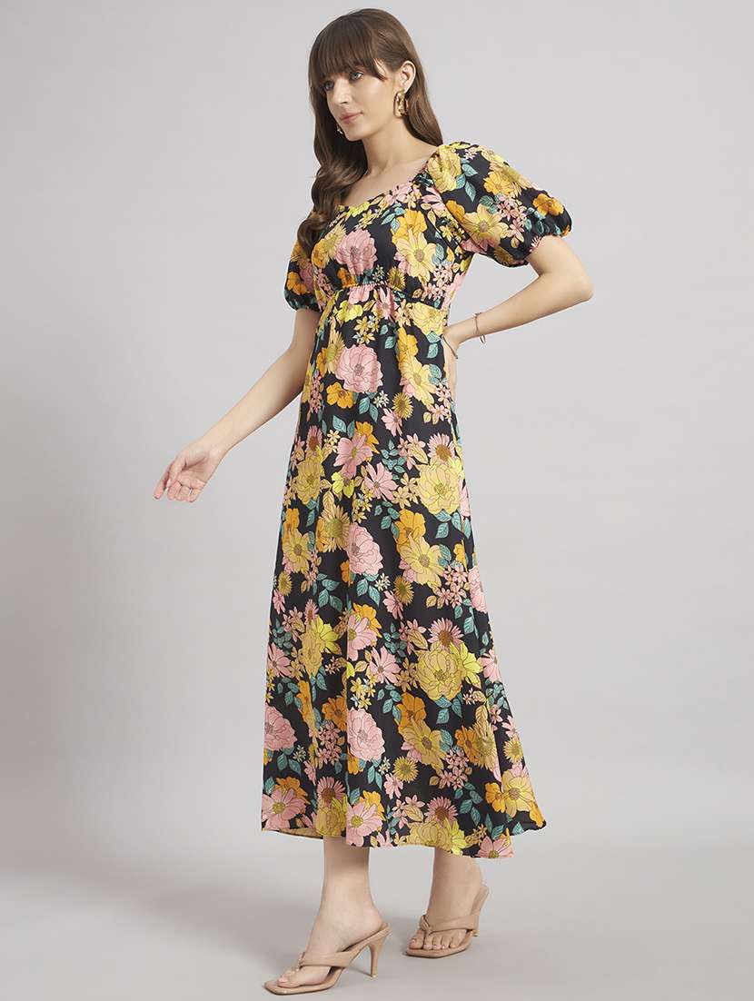 women floral print puff sleeve a-line dress - 22308753 -  Standard Image - 1