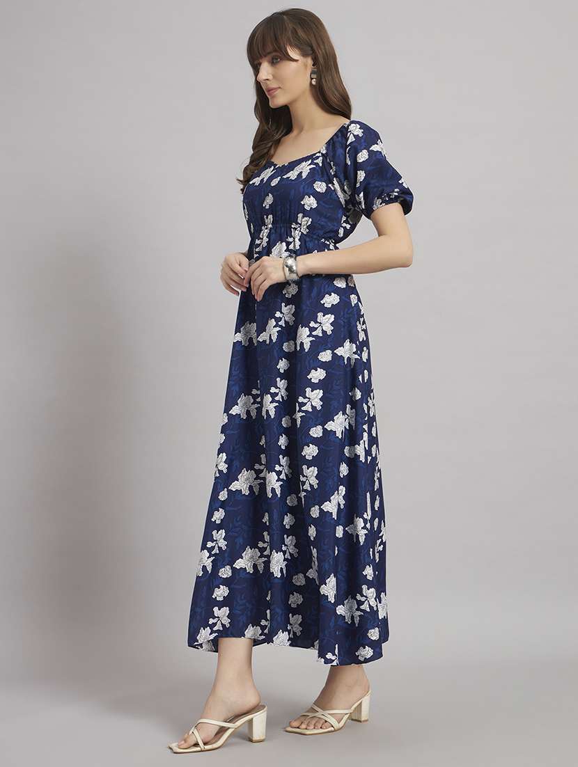 women floral print puff sleeve a-line dress - 22308756 -  Standard Image - 1