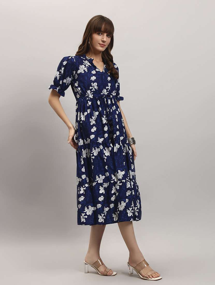 women floral print puff sleeve tiered dress - 22309678 -  Standard Image - 1