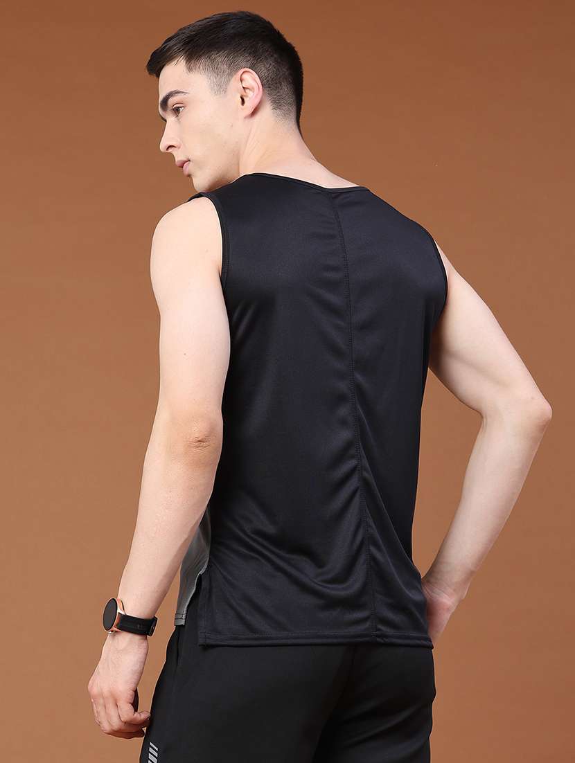 men colourblocked sleeveless regular fit t-shirt - 22309850 -  Standard Image - 4