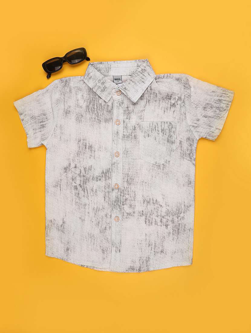 boys printed short sleeve collared shirt - 22309861 -  Standard Image - 1