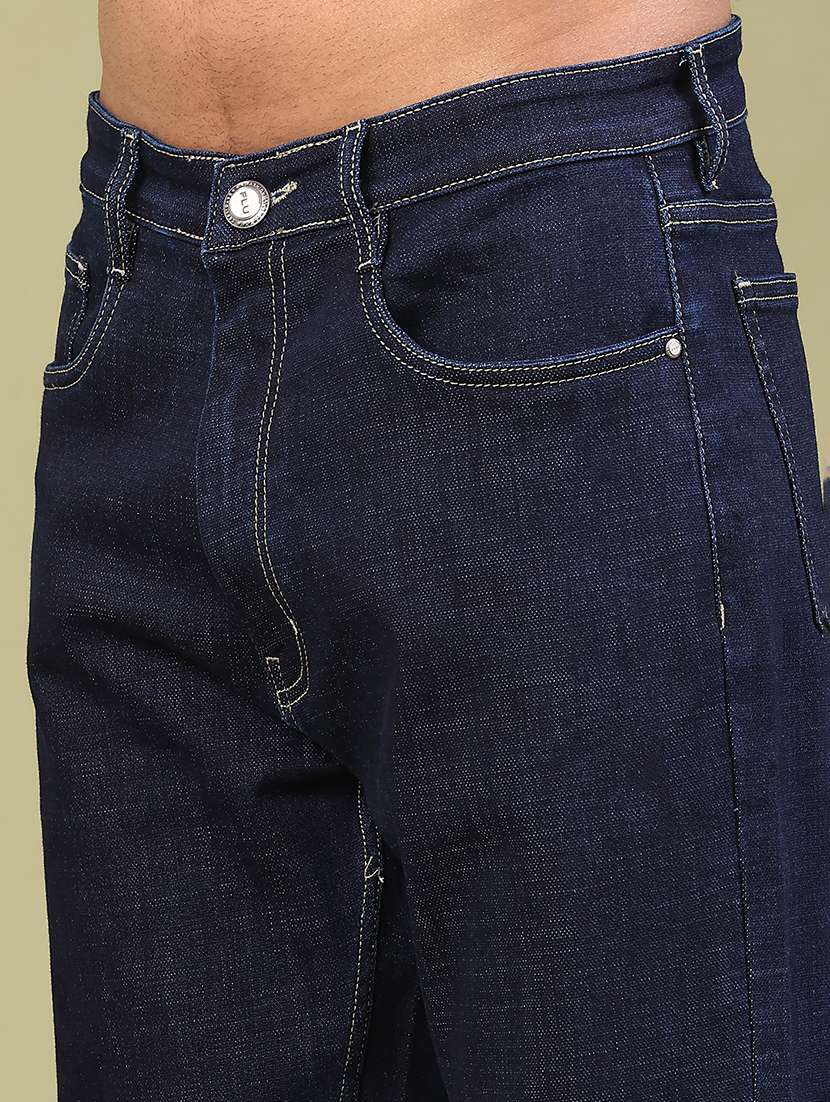 men plain mid rise full length jeans - 22309946 -  Standard Image - 1