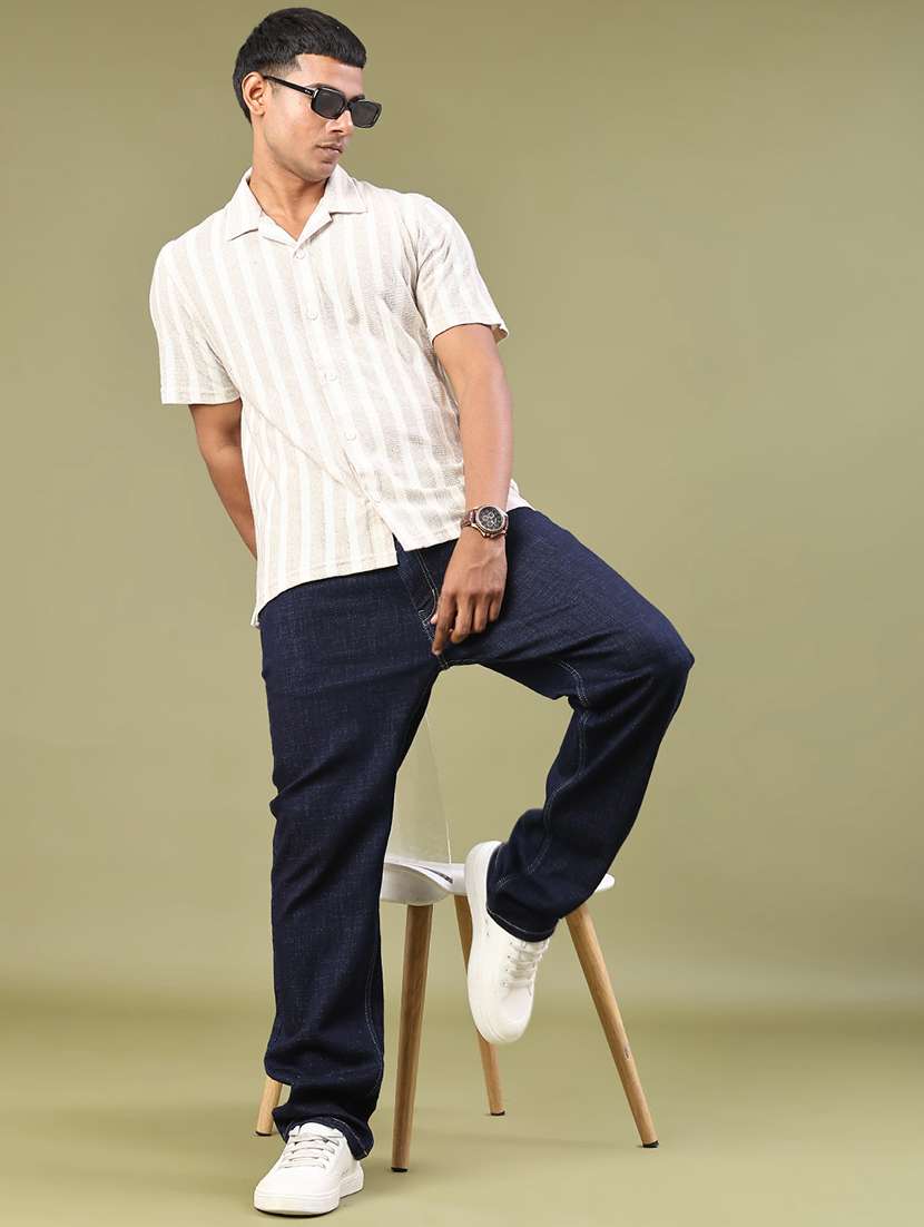 men plain mid rise full length jeans - 22309946 -  Standard Image - 4