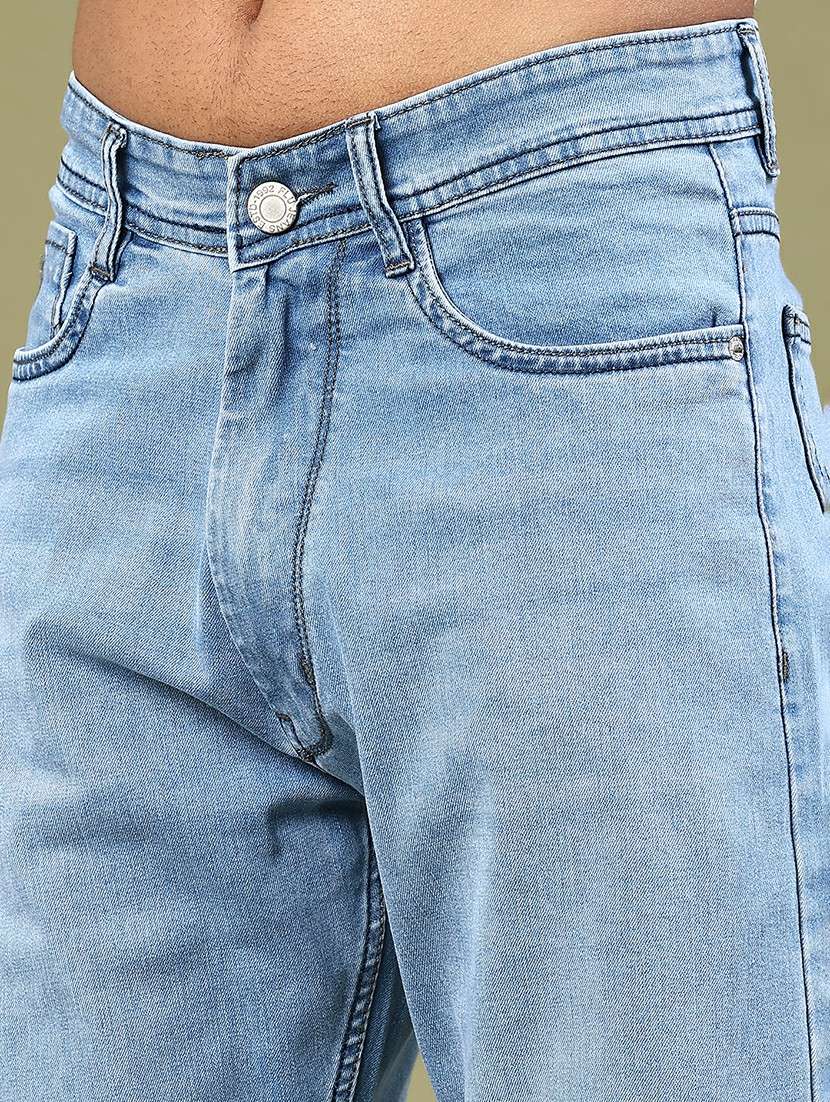 men plain mid rise full length jeans - 22309948 -  Standard Image - 1