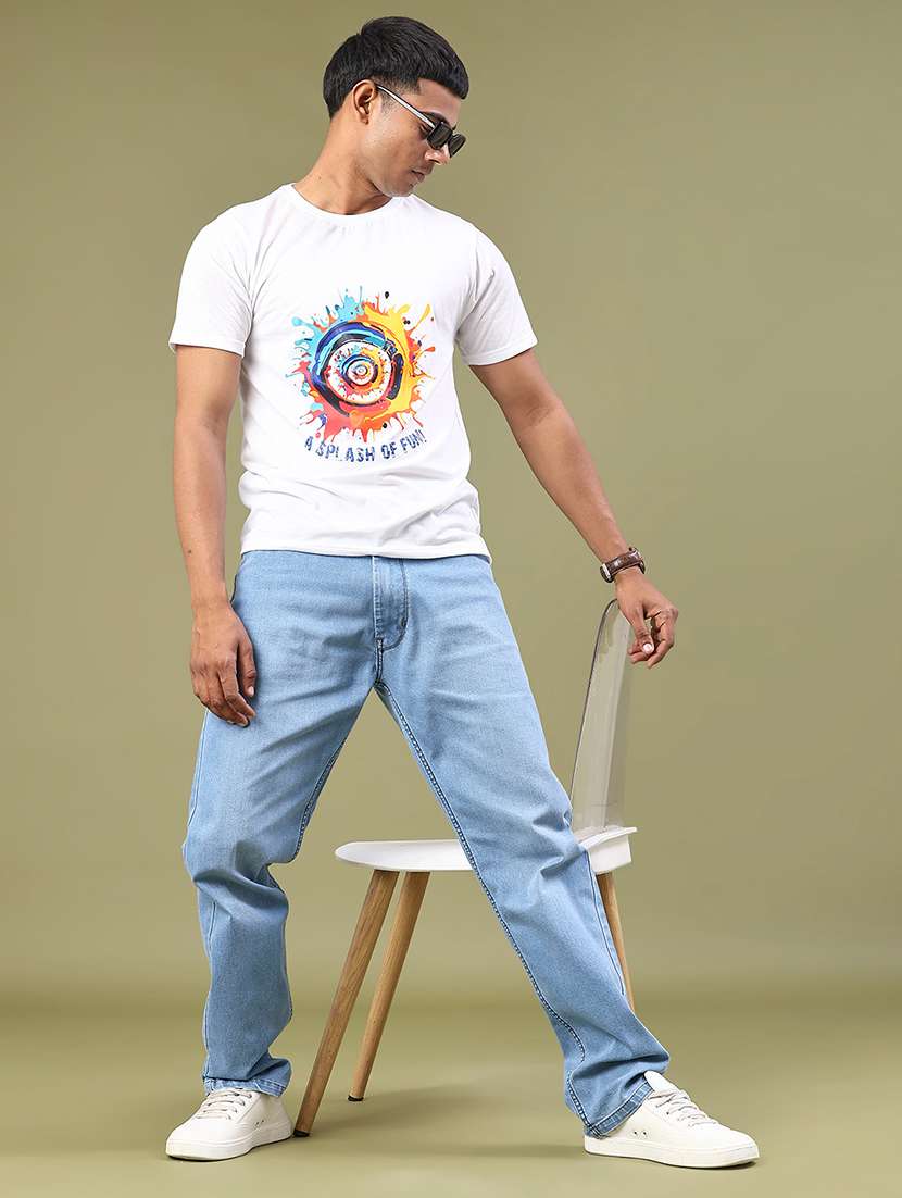 men plain mid rise full length jeans - 22309948 -  Standard Image - 4