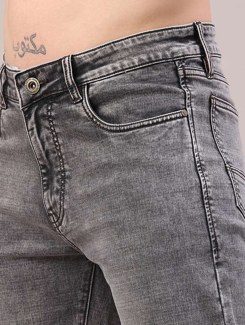 men washed mid rise full length straight jeans - 22309949 -  Standard Image - 1