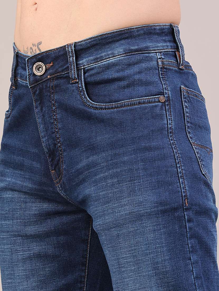 men washed mid rise full length straight jeans - 22309954 -  Standard Image - 1