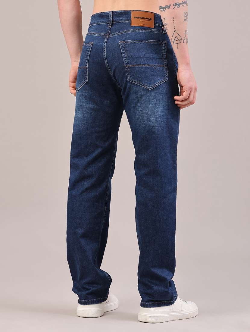men washed mid rise full length straight jeans - 22309954 -  Standard Image - 4