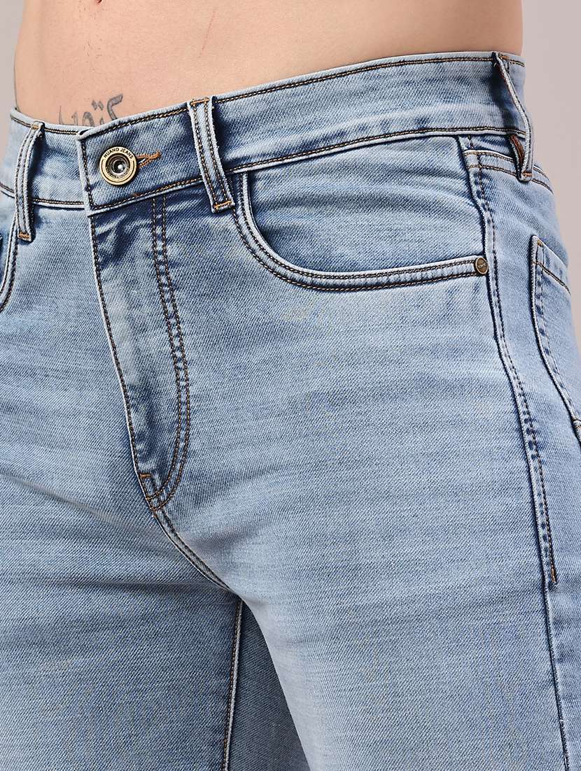 Men Washed Mid Rise Full Length Straight Jeans - 22309955 -  Standard Image - 1