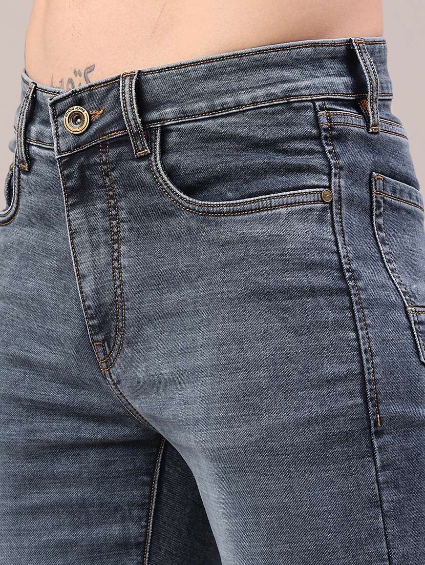 Men Washed Mid Rise Full Length Straight Jeans - 22309956 -  Standard Image - 1