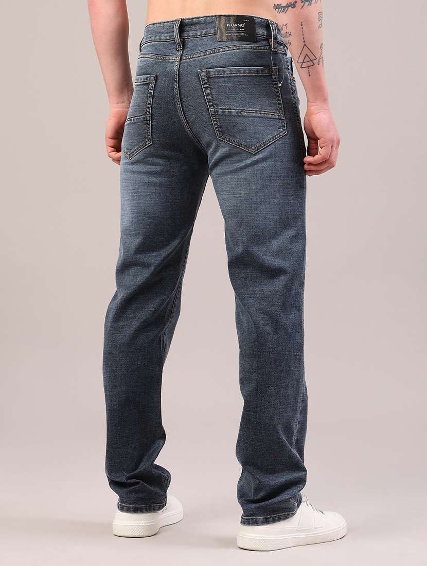 Men Washed Mid Rise Full Length Straight Jeans - 22309956 -  Standard Image - 4