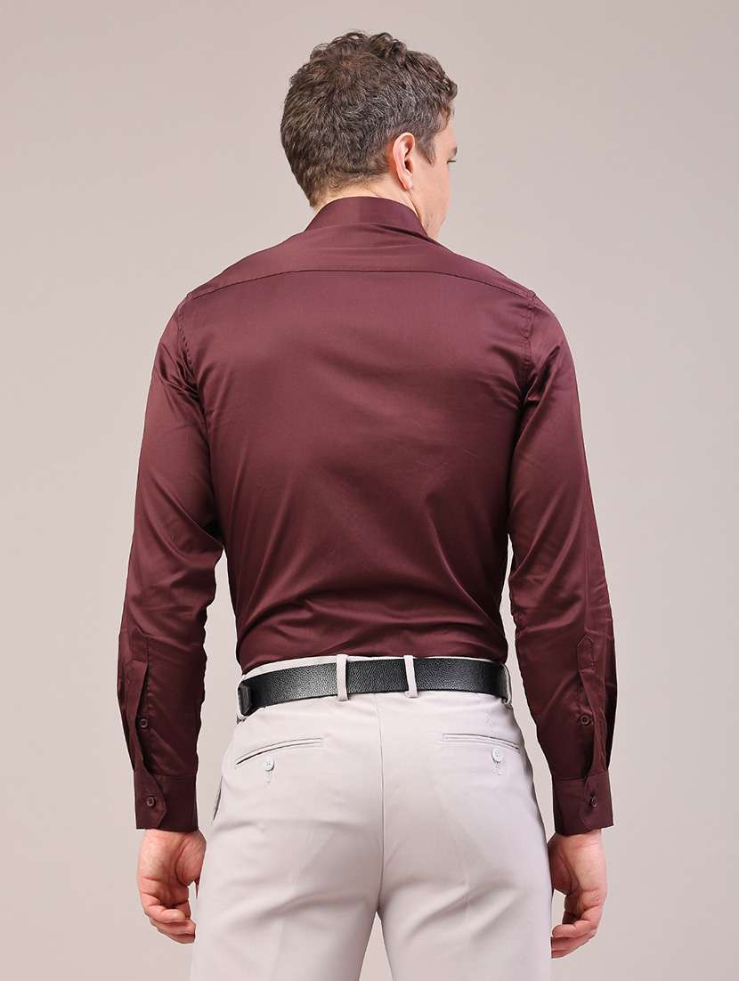 men solid long sleeve slim fit formal shirt - 22310092 -  Standard Image - 4