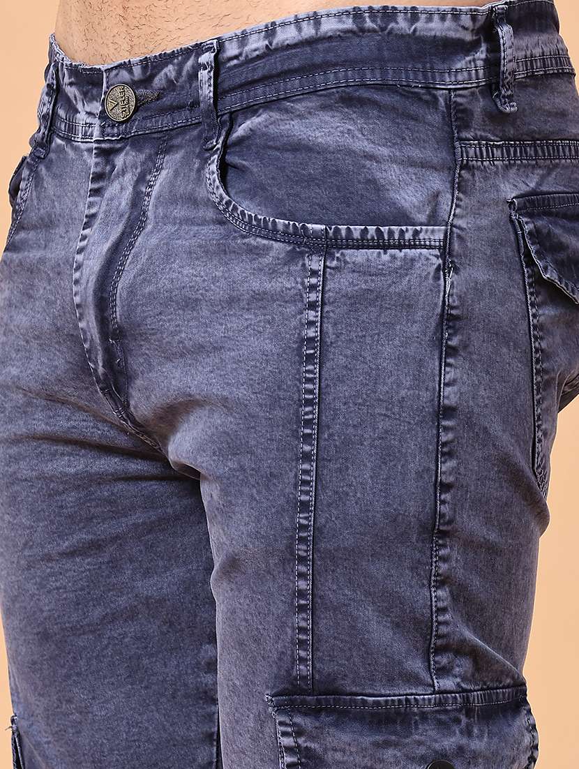 men solid mid rise regular fit cargo  - 22310235 -  Standard Image - 1
