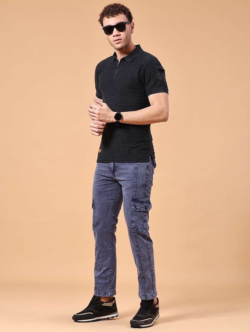men solid mid rise regular fit cargo  - 22310235 -  Standard Image - 4