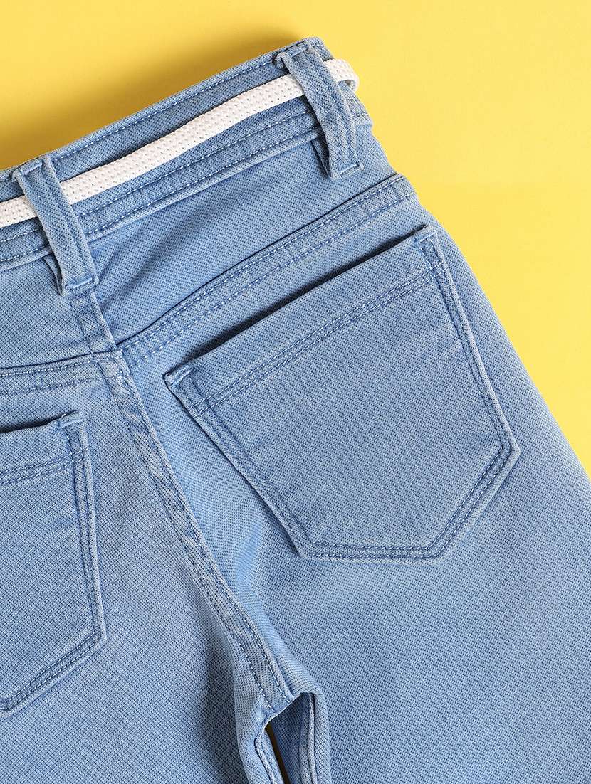 girls plain mid rise wide leg jeans - 22310249 -  Standard Image - 4