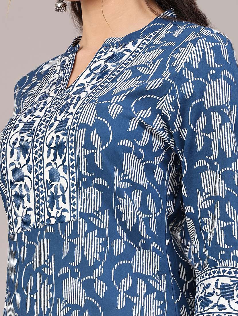 women printed three quarter sleeve straight kurta - 22310361 -  Standard Image - 1