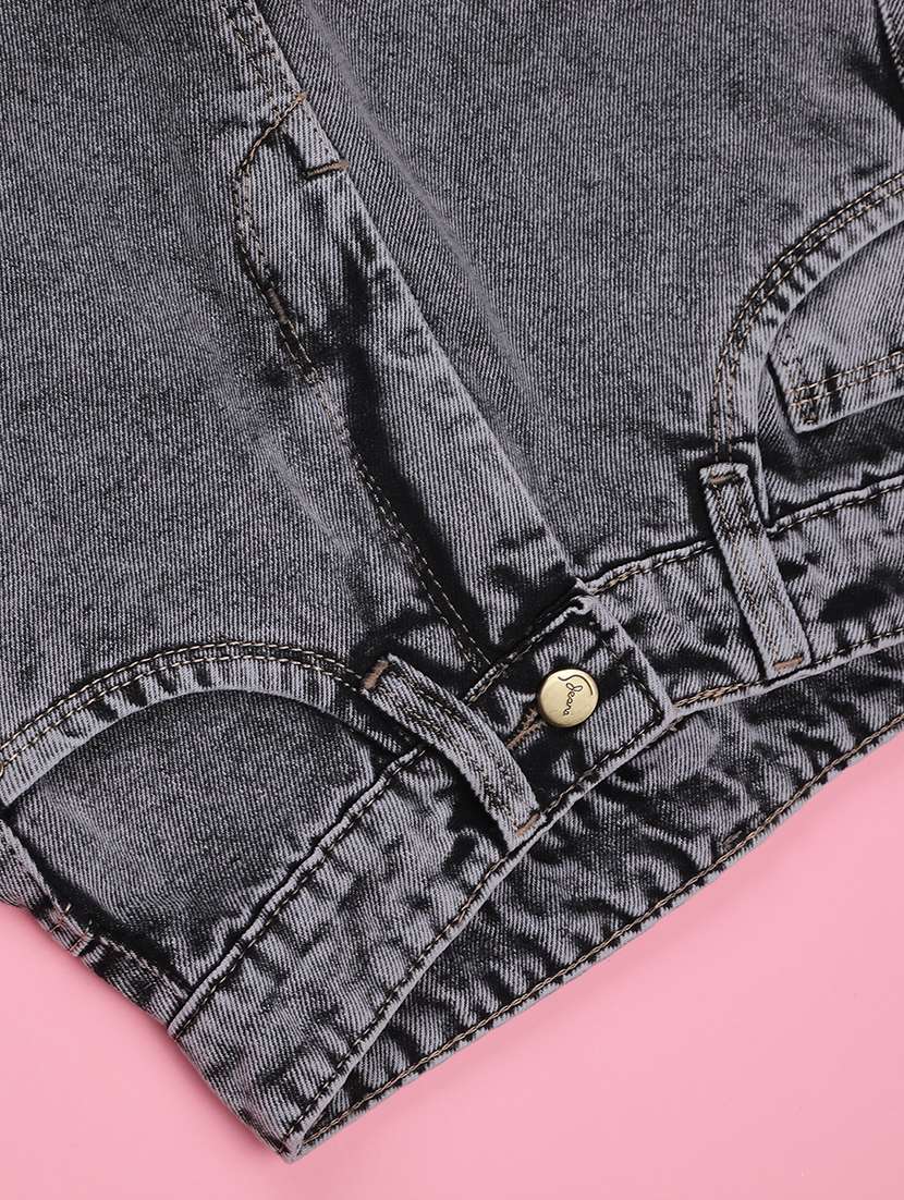 girls solid high rise wide leg jeans  - 22310375 -  Standard Image - 4