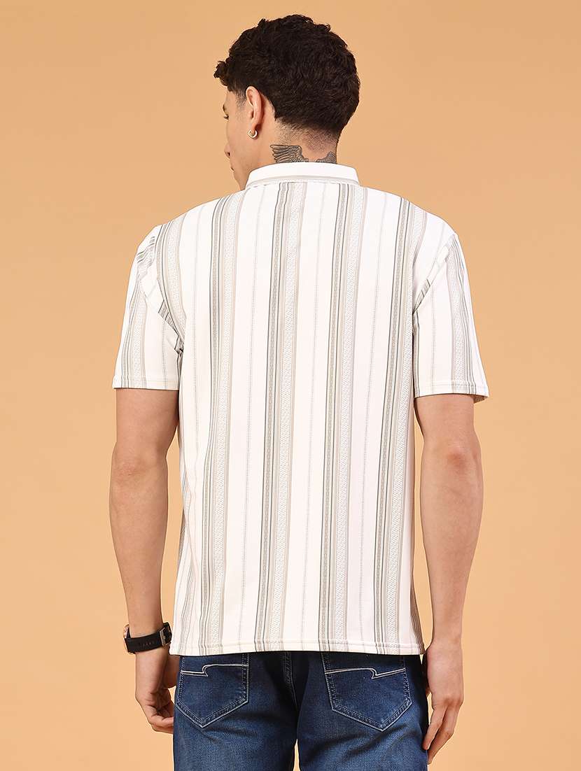 men striped short sleeve regular fit polo t-shirt - 22310397 -  Standard Image - 4