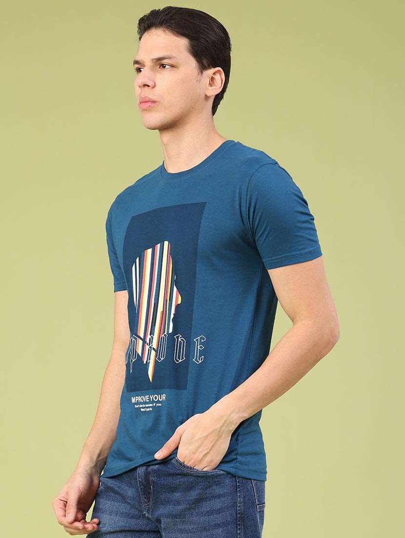 men printed short sleeve slim fit t-shirt - 22310408 -  Standard Image - 1