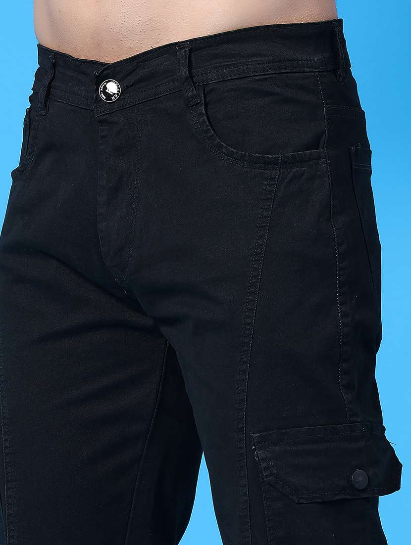 men solid mid rise regular fit cargo  - 22310446 -  Standard Image - 1