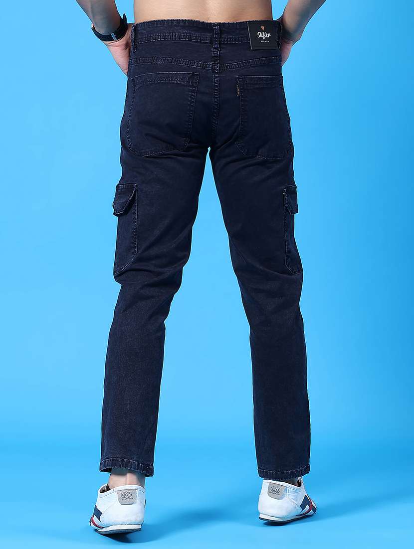 men solid mid rise regular fit cargo  - 22310447 -  Standard Image - 4