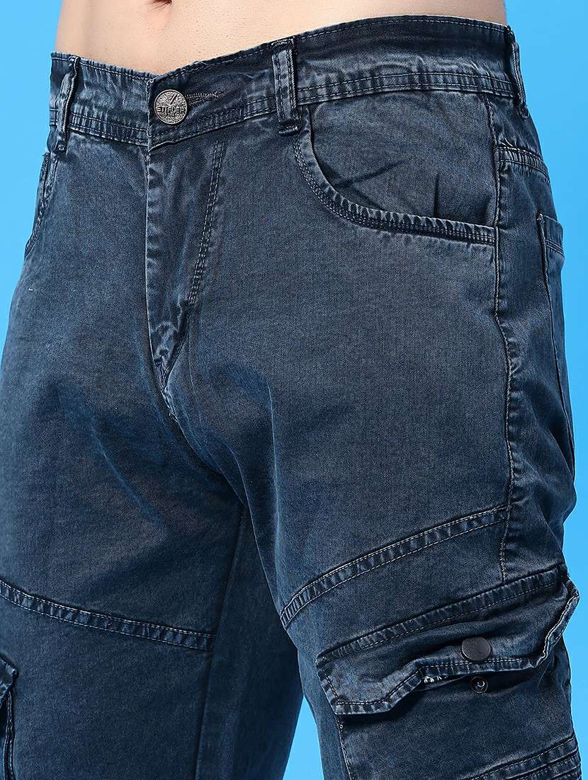men solid mid rise regular fit cargo  - 22310454 -  Standard Image - 1