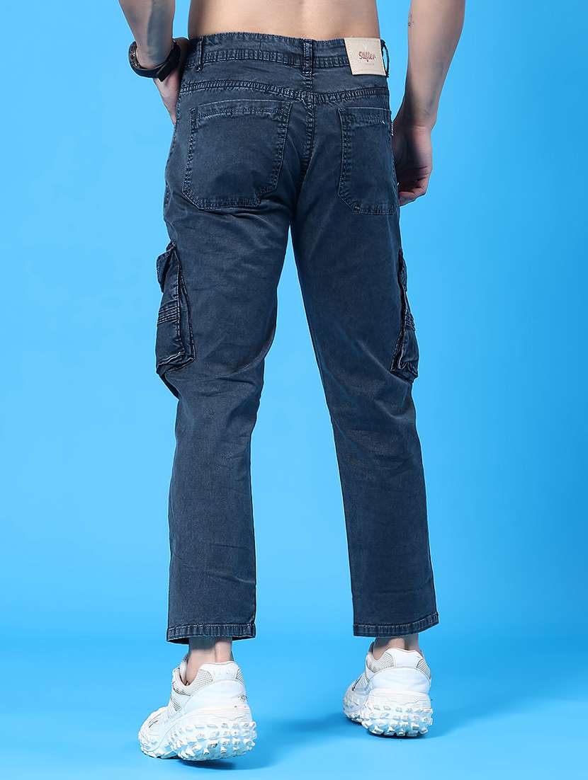 men solid mid rise regular fit cargo  - 22310454 -  Standard Image - 4