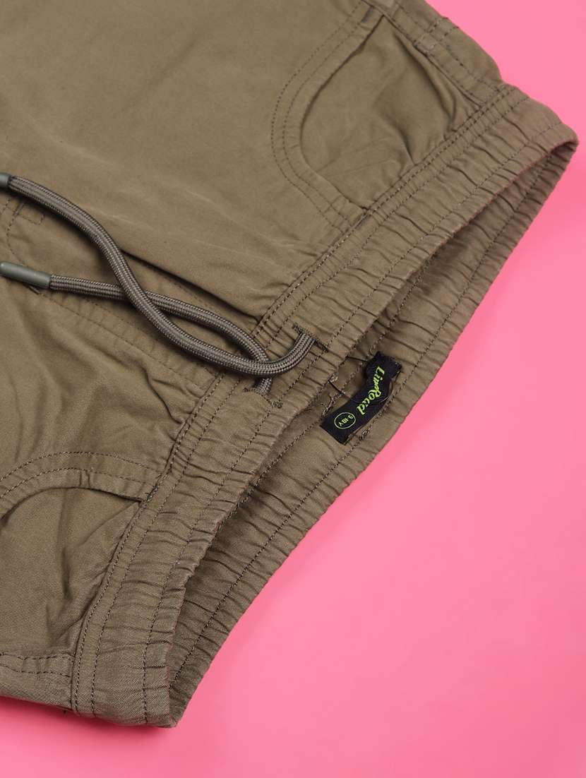 olive poly cotton plain jogger - 22310465 -  Standard Image - 4