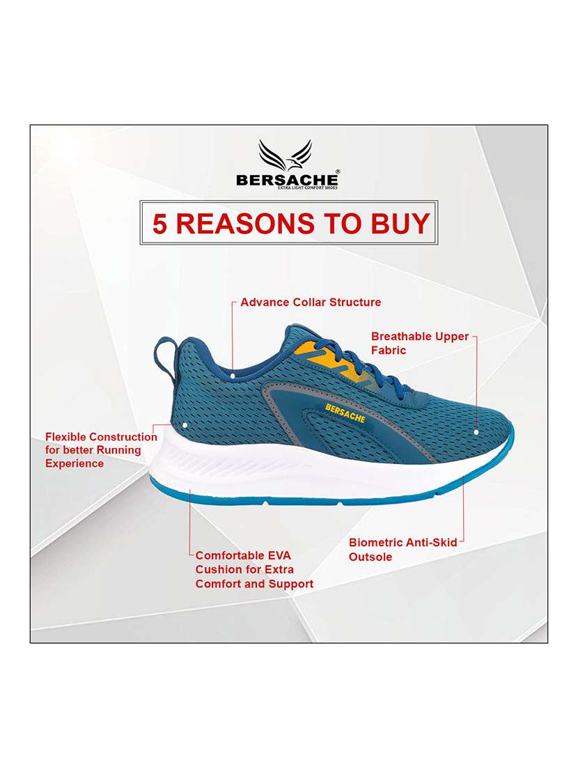 men turquoise lace up sport shoe - 22310475 -  Standard Image - 4