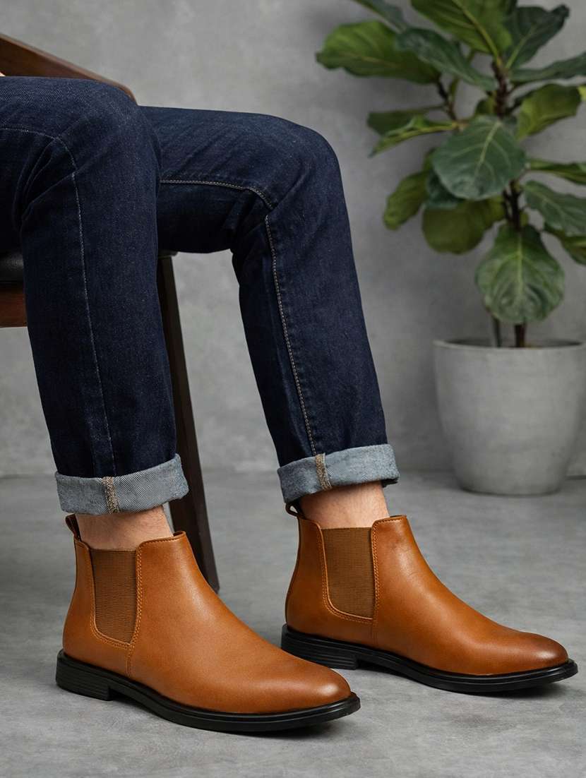 men brown slip on boot - 22310545 -  Standard Image - 1