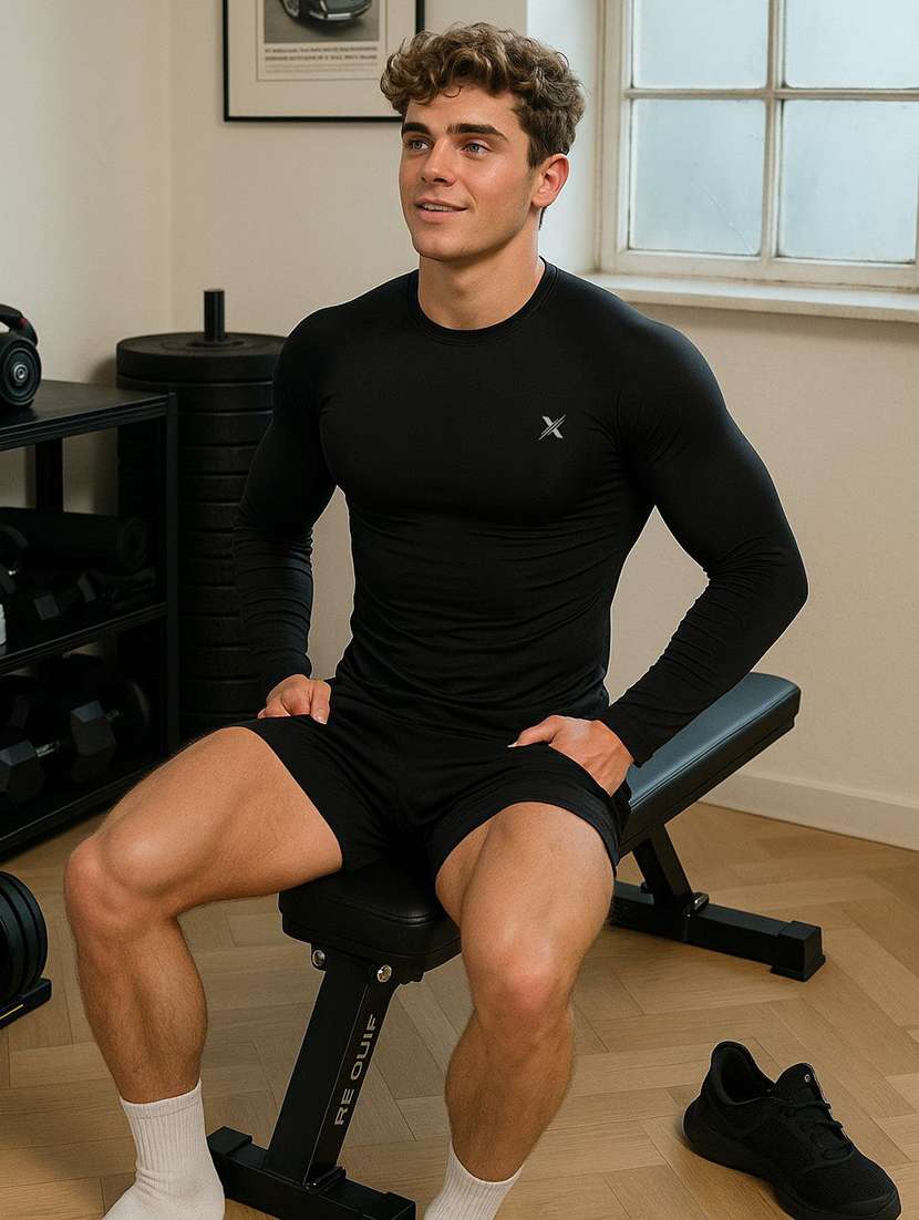 men solid long sleeve dry fit t-shirt - 22310681 -  Standard Image - 4