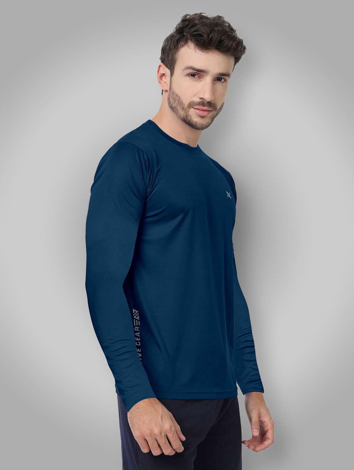 men solid long sleeve dry fit t-shirt - 22310705 -  Standard Image - 1