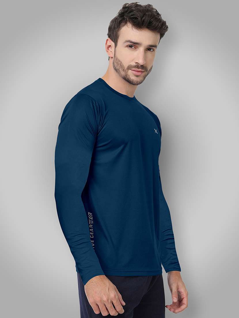men solid long sleeve dry fit t-shirt - 22310705 -  Standard Image - 1