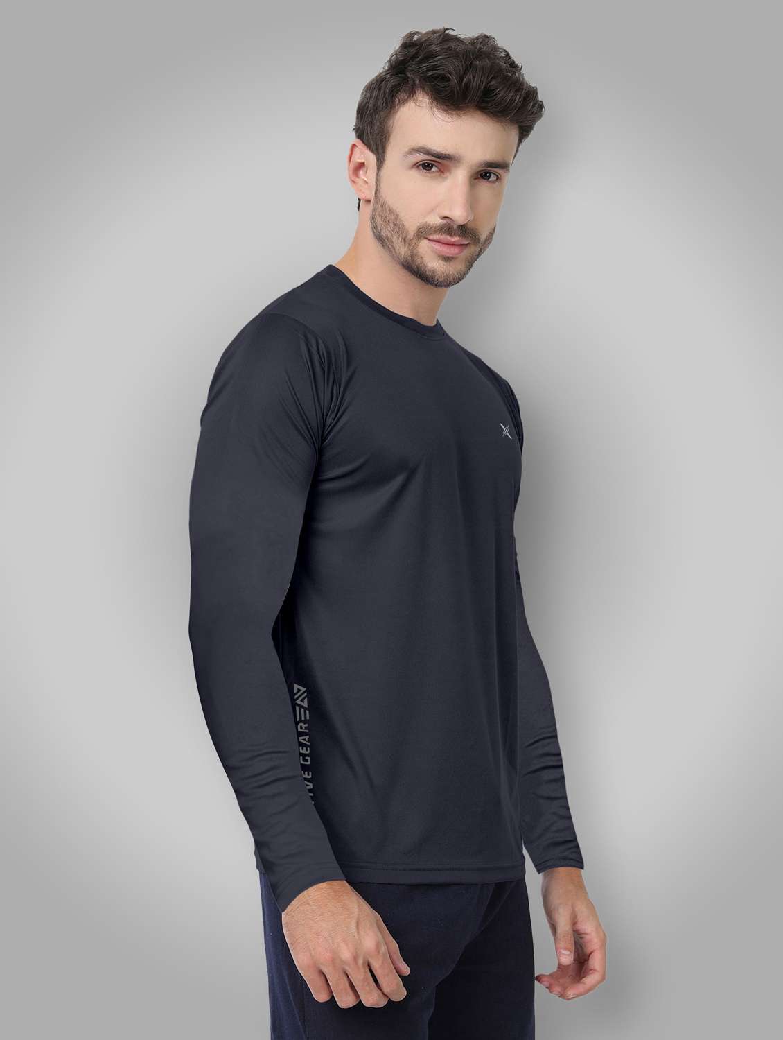 men solid long sleeve dry fit t-shirt - 22310709 -  Standard Image - 1
