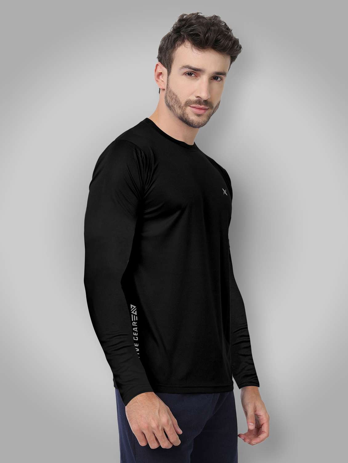 men solid long sleeve dry fit t-shirt - 22310718 -  Standard Image - 1