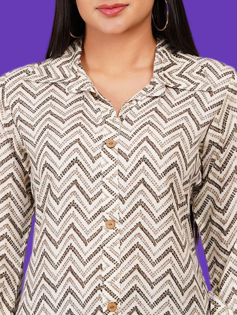 women printed three quarter sleeve straight kurti - 22310886 -  Standard Image - 4