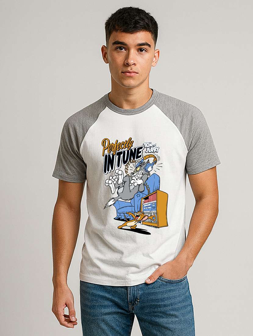 men color block raglan sleeve regular fit t-shirt