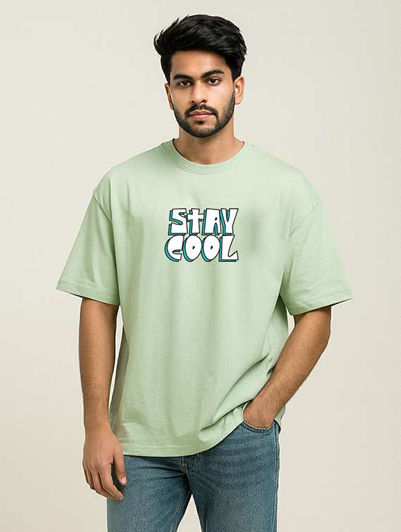 men printed short sleeve oversized t-shirt - 22310964 -  Standard Image - 1