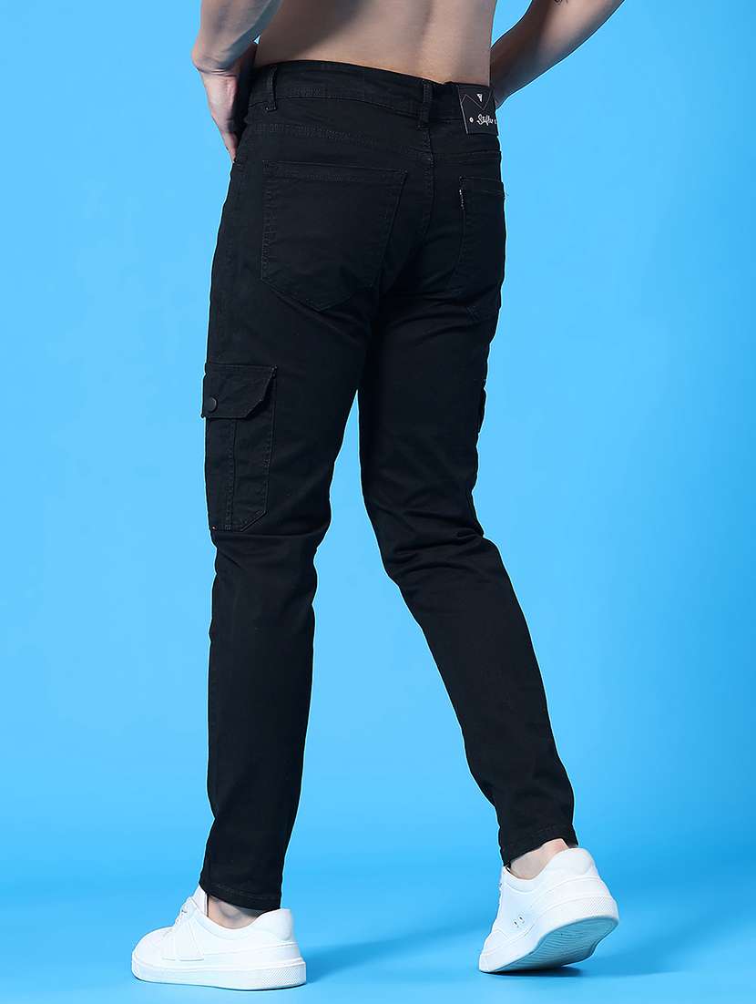 men solid mid rise regular fit cargo  - 22311677 -  Standard Image - 4