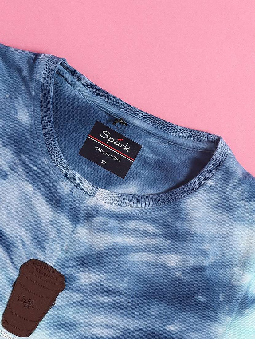 blue cotton front print tee - 22311733 -  Standard Image - 4