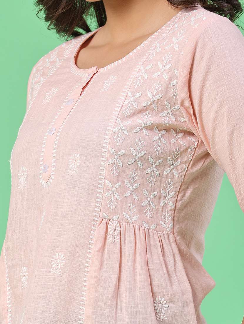 Women Embroidered Three Quarter Sleeves A-line Top - 22311766 -  Standard Image - 1